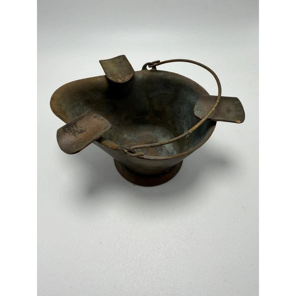 Vintage Miniature Brass Coal Bucket/ Ashtray/ Skuttle ~ 2